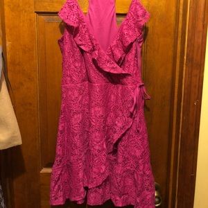 Hot pink lace dress
